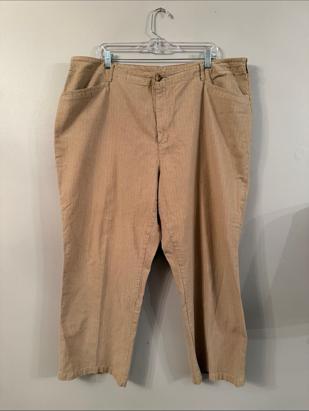 White Stag Women's Straight-Leg Cotton Blend Pants in Tan